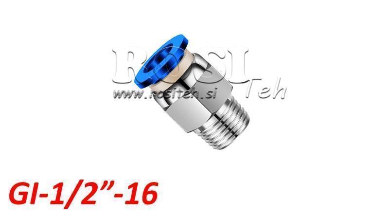 CONECTOR RETO PNEUMÁTICO TPA COM ROSCA GI-012-16