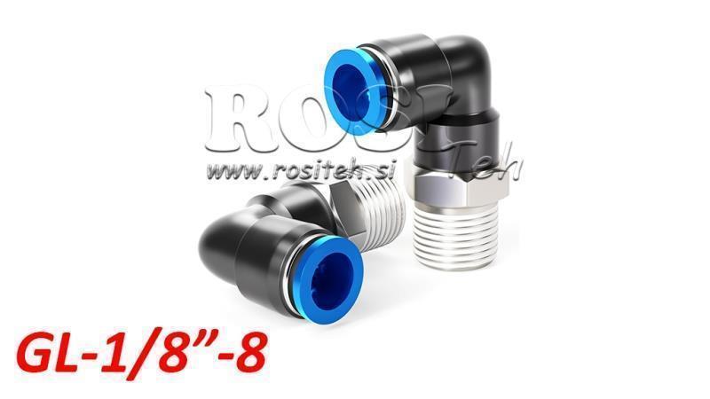 CONECTOR ANGULAR PNEUMÁTICO TPA COM ROSCA GL-018-8