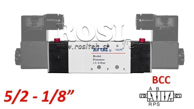 VÁLVULA PNEUMÁTICA ELÉTRICA 5/2 BISTÁVEL 1/8 PRT-0552-BCC