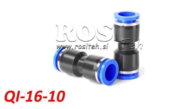 PLUG PNEUMÁTICO CONEXÃO RETA REDUTORA TPA SEM ROSCA QI-16-10