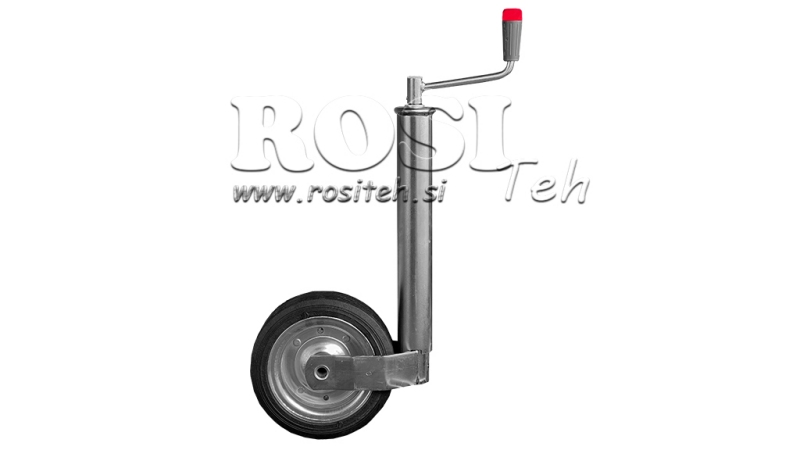PÉ DE SUPORTE ROSCADO COM RODA PARA REBOQUES 250MM 400KG