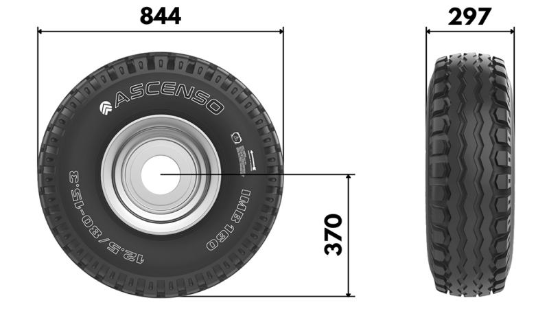 15.0/55-17 PNEUMÁTICO AW909 14PL COM ARO 13,00X17