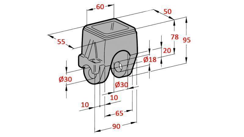 SUPORTE PARA CAMINHÃO BASCULANTE FI18-22 SUPERIOR