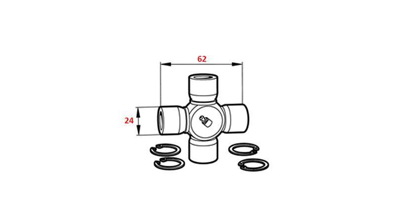 CROSS F-24.00X62.00 PARA ECO CARDAN 790mm 35-60HP STANDARD