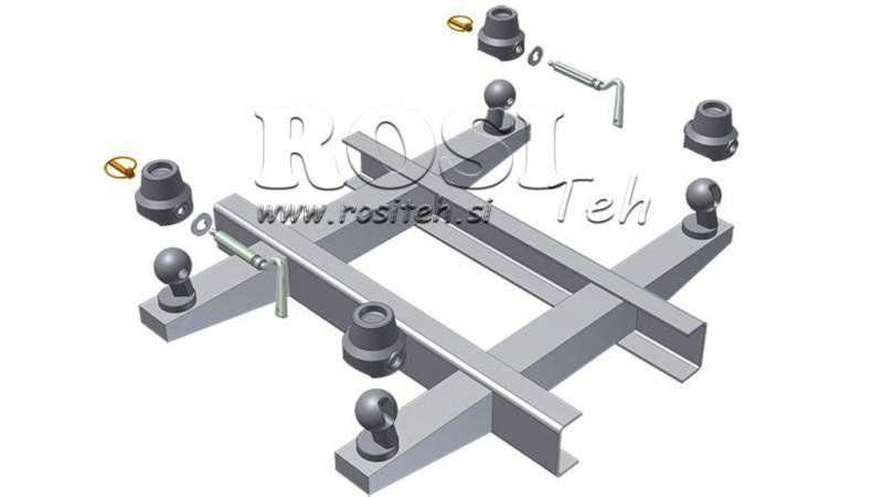 CONJUNTO DE SUPORTES PARA CAÇAMBA DE CAMINHÃO BASCULANTE FI60