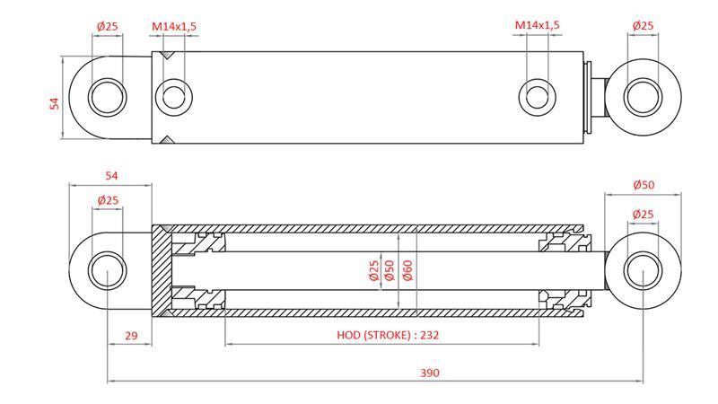 CILINDRO DE DIREÇÃO HIDRÁULICO FIAT-NEW HOLLAND OEM-87302891, 5164022, 82991196