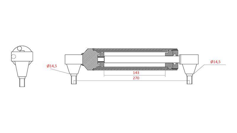 CILINDRO DE DIREÇÃO HIDRÁULICA MASSEY FERGUSON OEM-3401241M91, 0011404U91, 168009M92, 183179M91, 185
