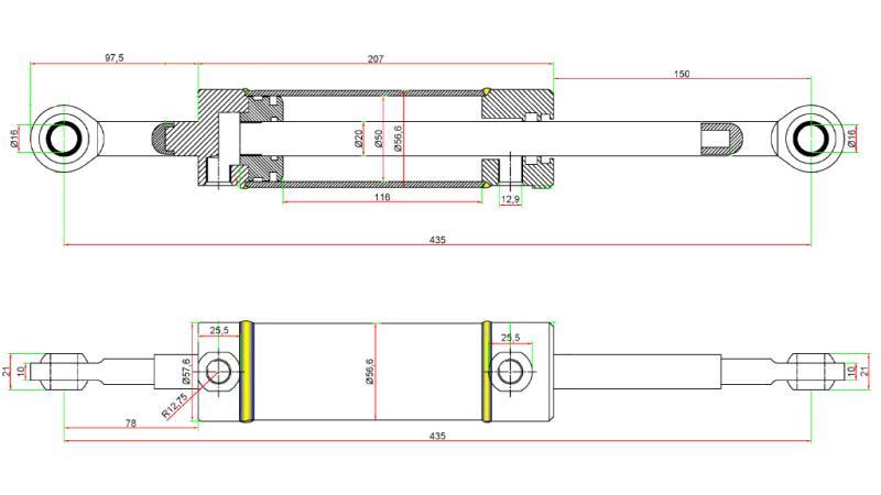 CILINDRO DE DIREÇÃO HIDRÁULICA JOHN DEERE OEM-AM108777
