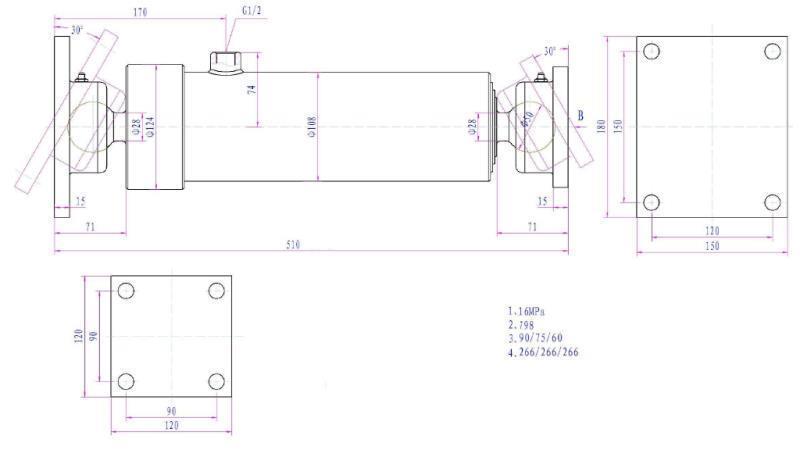 CILINDRO TELESCÓPICO 3 ESTÁGIOS  805MM K3B-7T
