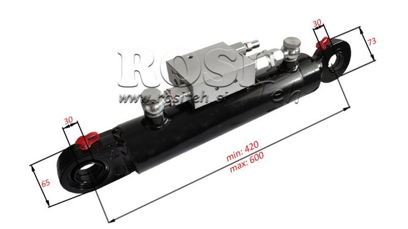 CILINDRO HIDRÁULICO 60/40-180 COM VÁLVULA ROTATIVA - ARADO PARA SOLO