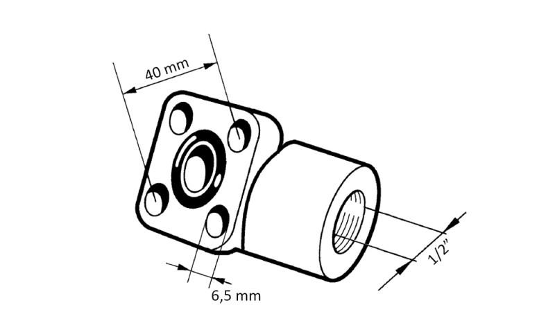 CONEXÃO DE TUBO 1/2 - FLANGE RETA BOSCH fi 40