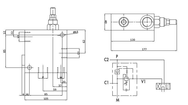 VÁLVULA DE DUPLA VELOCIDADE CUBE HI-LO VRSP V1230 95lit - 350bar