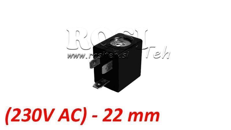 (22) BOBINA ELÉTRICA MAG. 230V AC 4.5VA PARA VÁLVULA PNEUMÁTICA 1/4-3/8-1/2