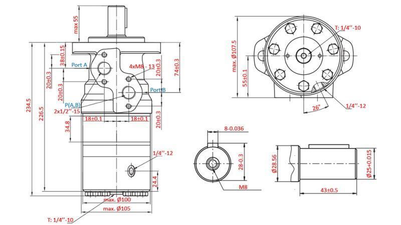 HIDROMOTOR B/MR 200 - COM FREIO