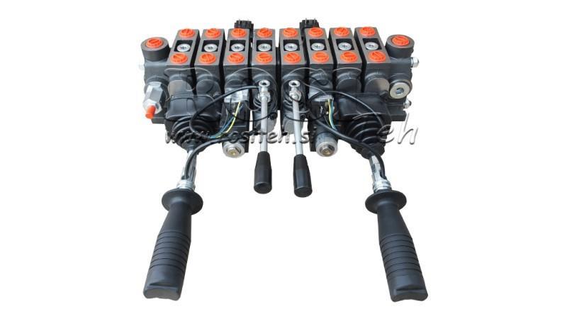 VÁLVULA HIDRÁULICA HIAB 8xPC70   2x JOYSTICK - CONTROLE ELÉTRICO 12V