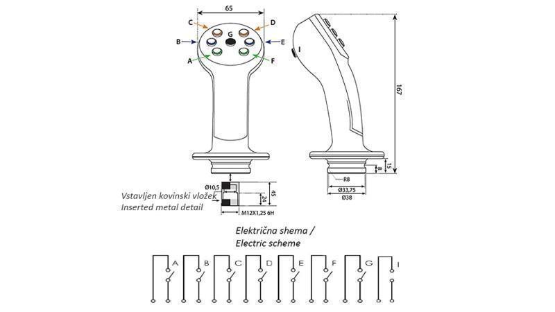DALJINSKA ROČICA JOYSTICK - 2 TIPKI