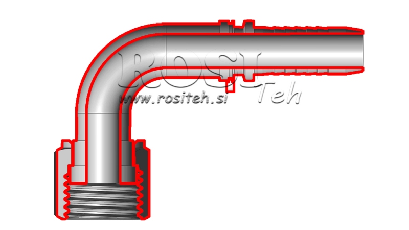 CONEXÃO HIDRÁULICA DKORFS CURVA FEMEA 45° DN8-11/16-16
