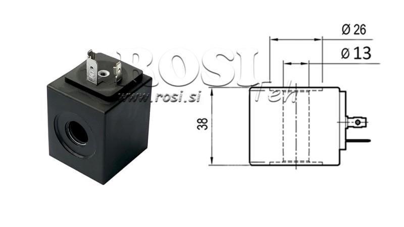 BOBINA ELETROMAGNÉTICA 24V DC - fi 13mm-38mm IP65