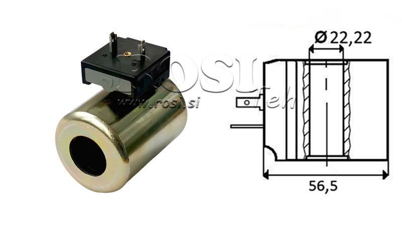 BOBINA ELETROMAGNÉTICA 12V DC - CB14 - fi 22.22mm-59mm 30W IP65