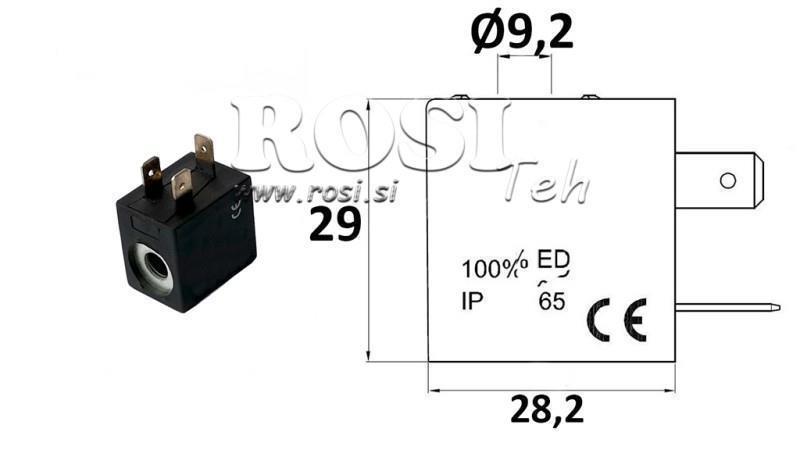 BOBINA ELETROMAGNÉTICA 230VAC PARA VÁLVULA - fi 19.2mm-29mm 4W