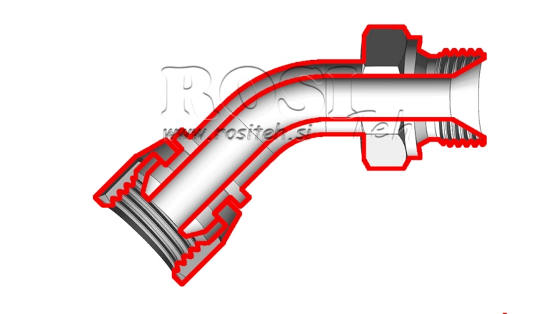 HIDRAVLIČNI KOLENO 45°  BSP MOŠKI-ŽENSKI 1/4
