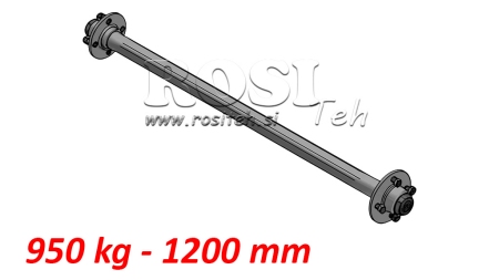 OSOVINA ZA PRIKOLICO 950 kg BREZ ZAVOR (1200 mm)