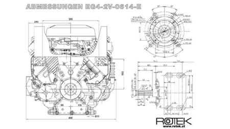 motor a gasolina 614cc-14.9kW-3.600 RPM-E-KW25.4x72-partida elétrica