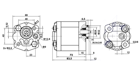 BOMBA HIDRÁULICA 10C2,1X302 2,1 CC DIREITA