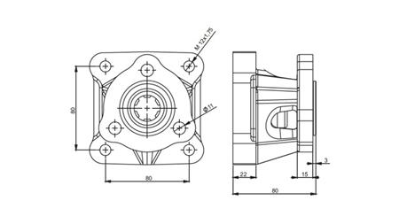 ADAPTADOR DIMENSÕES 3X4 PARA BOMBA DE FERRO FUNDIDO