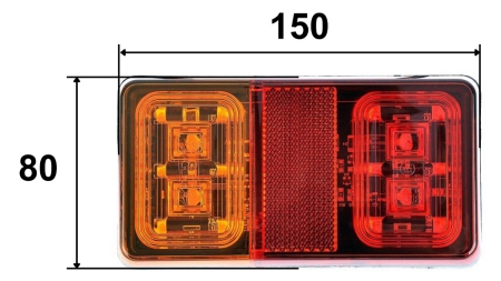 LÂMPADA TRASEIRA LED 3 FUNÇÕES 12V-24V COMBINADA