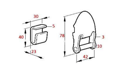 SUPORTE LATERAL PARA REBOQUE REMOVÍVEL EM FORMA DE C 42mm