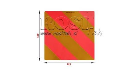 ALU OPOZORILNA TABLA ZA VOZILA IN PRIKLJUČKE dim.423x423mm