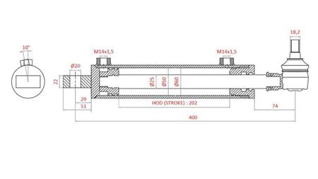 HIDRAVLIČNI VOLANSKI CILINDER FIAT-NEW HOLLAND OEM-5189891