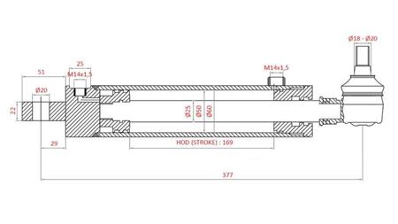CILINDRO DE DIREÇÃO HIDRÁULICA MESMO OEM-176.6354.4/01