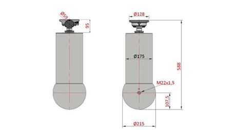 CILINDRO TELESCÓPICO - MEILLER KIPPER 5 ESTÁGIOS 175mm - 15 ton CILINDRADA 1650mm