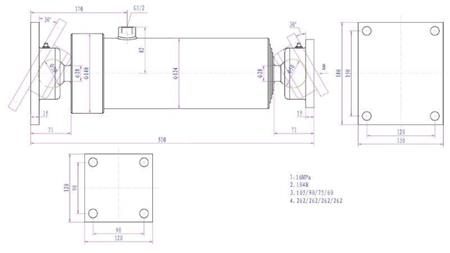 CILINDRO TELESCÓPICO 4 ESTÁGIOS  1050MM K4B-10T