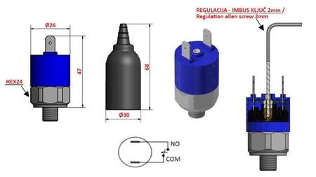 CHAVE DE PRESSÃO HIDRÁULICA K4 - NO 0.2-2.5 BAR (MÁX. 25BAR)