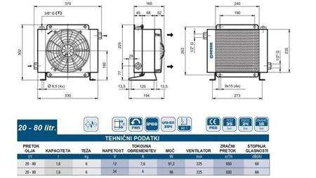 RESFRIADOR DE ÓLEO DC 12V HY01602 20-80 LIT