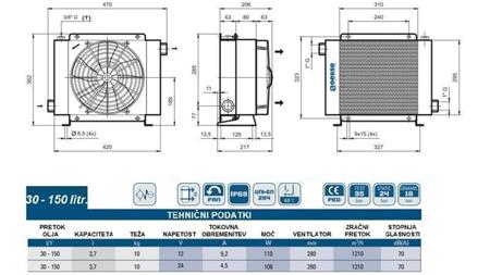 RESFRIADOR DE ÓLEO DC 12V HY02402 30-150 LIT