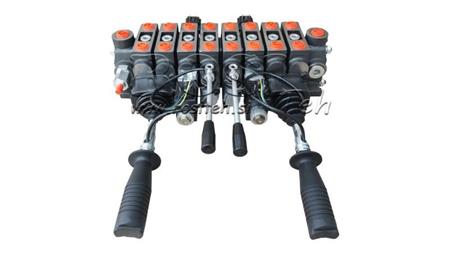 VÁLVULA HIDRÁULICA HIAB 8xPC70   2x JOYSTICK - CONTROLE ELÉTRICO 12V