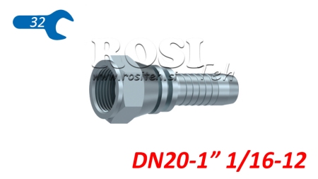 CONEXÃO HIDRÁULICA DKJ JIC74° FÊMEA DN20-1 1/16-12