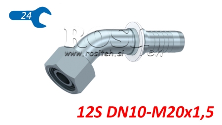 HIDRAVLIČNI PRIKLJUČEK DKOS 12 S ŽENSKI KOLENO 45 DN10-M20x1,5