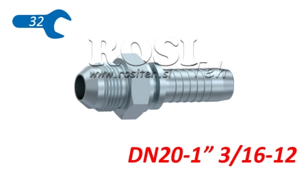 CONEXÃO HIDRÁULICA AGJ JIC74° MACHO DN20-1” 3/16-12