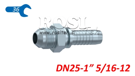 CONEXÃO HIDRÁULICA AGJ JIC74° MACHO DN25-1 5/16-12