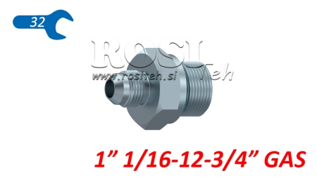 REDUTOR HIDRÁULICO 1 1/16 JIC74°-3/4 GAS