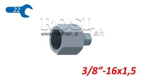 ADAPTADOR HIDRÁULICO MACHO-FEMEA 3/8-16X1,5