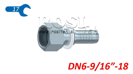 CONEXÃO HIDRÁULICA DKORFS FÊMEA DN6-9/16-18