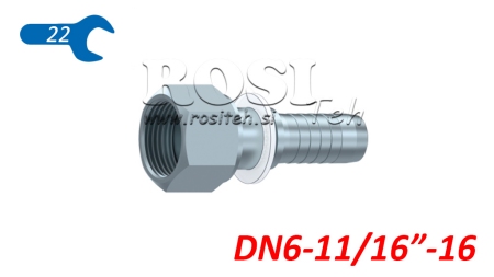 CONEXÃO HIDRÁULICA DKORFS FEMEA DN6-11/16-16