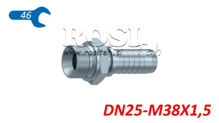 CONEXÃO HIDRÁULICA BSP MACHO DN25-M38X1,5