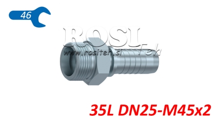 CONEXÃO HIDRÁULICA CEL 35 L MACHO DN25-M45X2